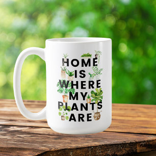 Watercolor Houseplant Gardening Quote Coffee Mug