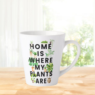 Watercolor Houseplant Gardening Quote Latte Mug