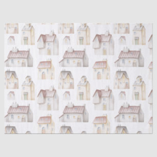 Watercolor Houses Decoupage Tissue Paper