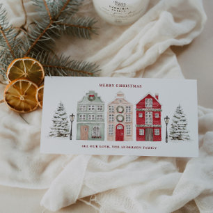 Watercolor Houses Holiday Card