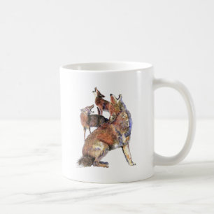 Watercolor Howling Coyotes Animal Nature Art Coffee Mug