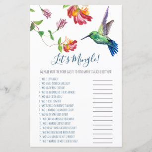 Watercolor Humminbird Let's Mingle! Game