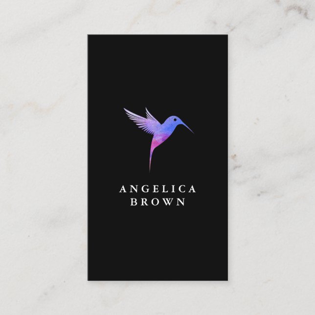 Watercolor Humming Bird Business Card (Front)
