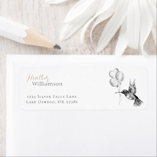 Watercolor Hummingbird and Balloons