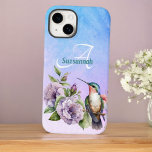 Watercolor Hummingbird and Flowers Personalised  Case-Mate iPhone 14 Case<br><div class="desc">This beautiful watercolor bird and floral art with complementary background offer a sweet design for hummingbird fans. Make it a great personalised birthday, Mother's day or other special occasion gift when you change the template text fields or you can completely remove one or both of the text elements. If you...</div>