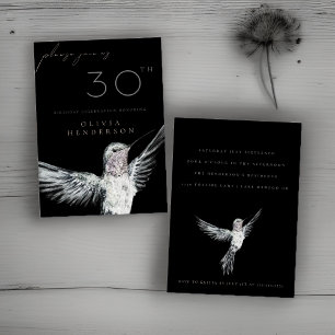 Watercolor Hummingbird ANY Birthday Invitation