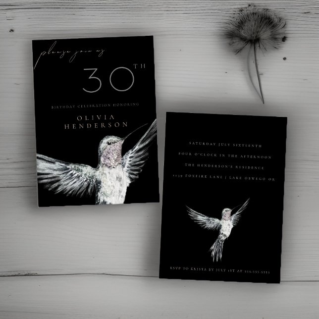 Watercolor Hummingbird ANY Birthday Invitation (Creator Uploaded)