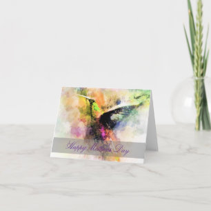 Watercolor hummingbird  card
