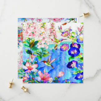 Watercolor Hummingbird & Floral Save The Date