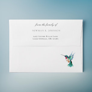 Watercolor Hummingbird From the Family Of Funeral Envelope