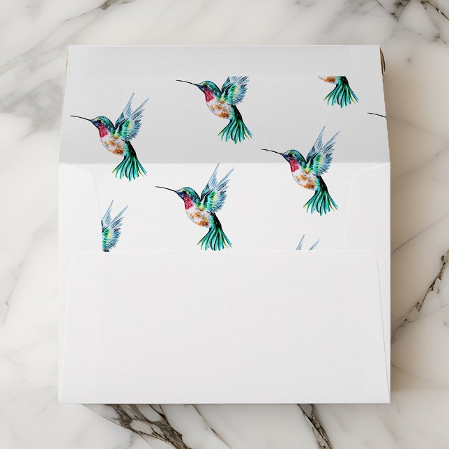 Watercolor Hummingbird From the Family Of Funeral Envelope (Creator Uploaded)