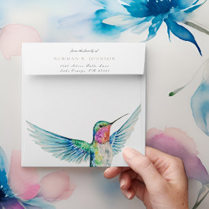 Watercolor Hummingbird From the Family Of Funeral Envelope