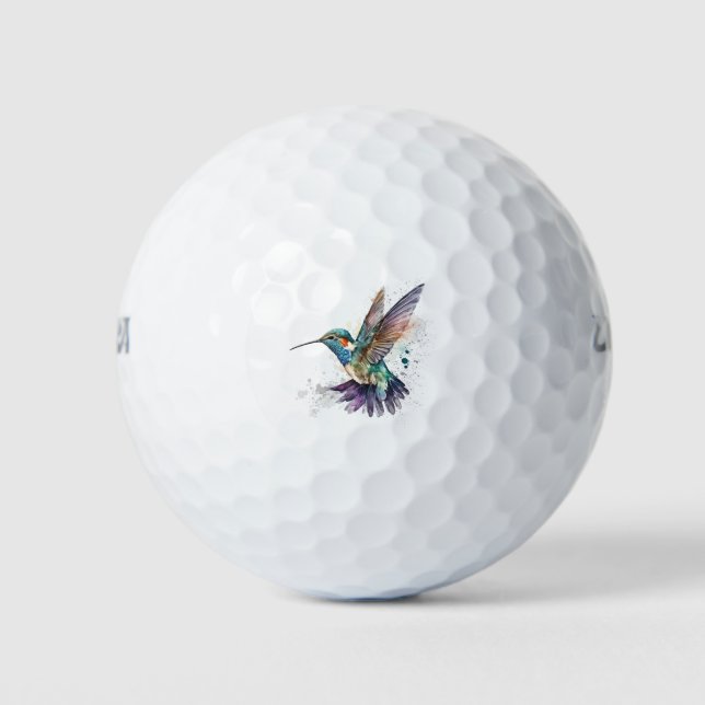 Watercolor Hummingbird Golf Ball (Front)