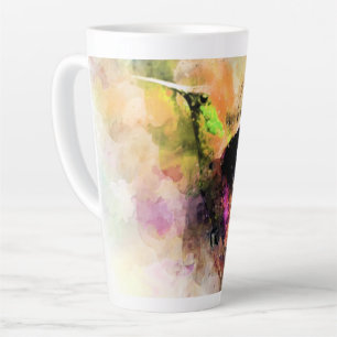 Watercolor hummingbird  latte mug