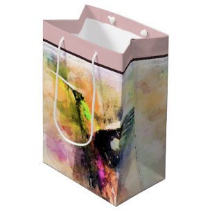 Watercolor hummingbird  medium gift bag