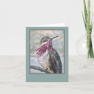 Watercolor Hummingbird note cards. Original art Card
