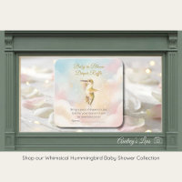 Watercolor Hummingbird & Pastel Clouds Baby Shower