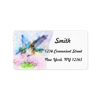 Watercolor Hummingbird Return Address Label