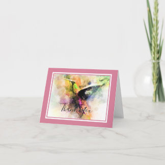 Watercolor hummingbird  thank you card