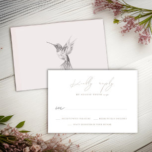 Watercolor Hummingbird Wedding RSVP Response Card