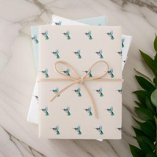 Watercolor Hummingbird Wrapping Paper Sheet