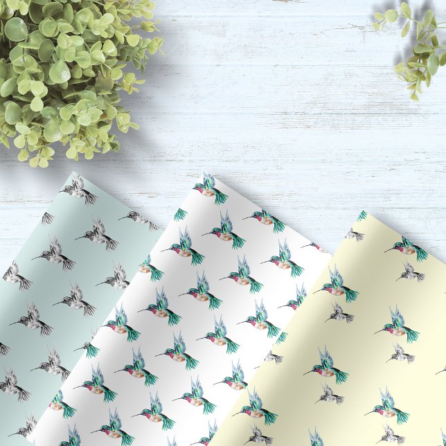 Watercolor Hummingbird Wrapping Paper Sheet (Creator Uploaded)