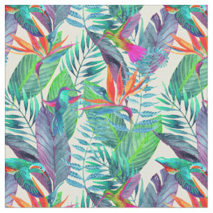 Watercolor Hummingbirds Fabric