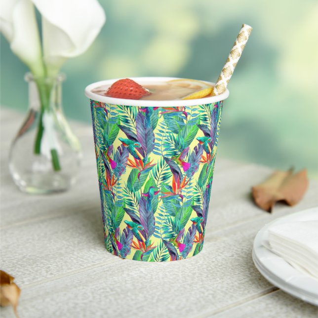 Watercolor Hummingbirds Paper Cups (Insitu)