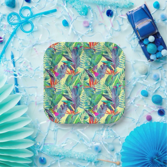 Watercolor Hummingbirds Paper Plate (Party)