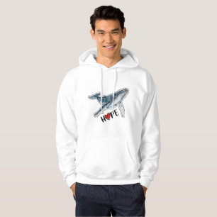 Watercolor Humpback Whale Hope Ocean Sea Life Hoodie