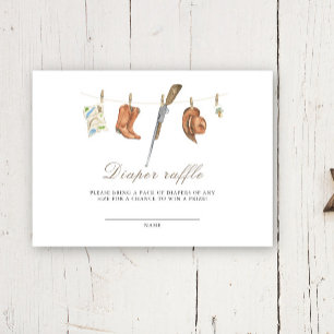 Watercolor Hunter Baby shower Diaper Raffle Enclosure Card