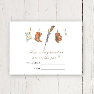 Watercolor Hunter Baby Shower How many candies  Enclosure Card