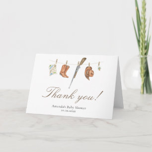 Watercolor Hunter Baby Shower Thank you Card