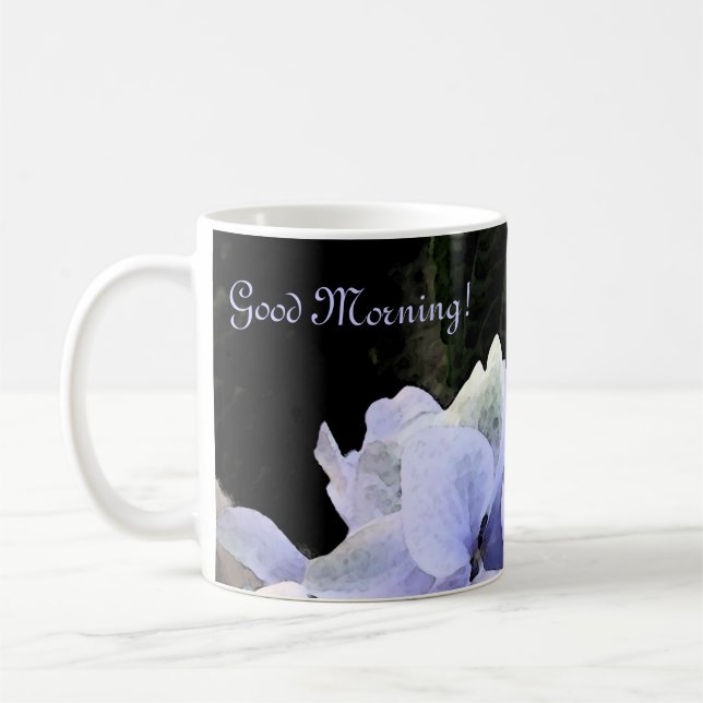 Watercolor Hydrangea Coffee Mug (Left)