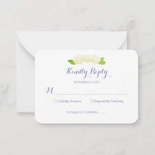 Watercolor Hydrangea Crest Reply Card
