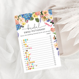 Watercolor Hydrangea Floral Bridal Shower Game 