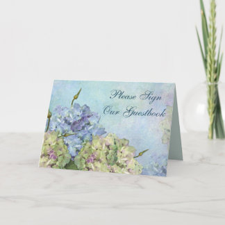 Watercolor Hydrangea Floral - Sign Guestbook Card