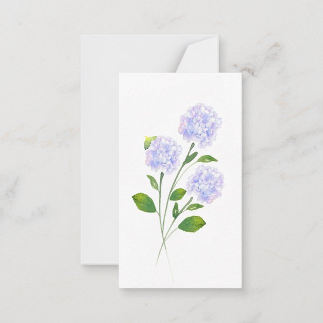 Watercolor Hydrangea Floral Stems   Card (Front)