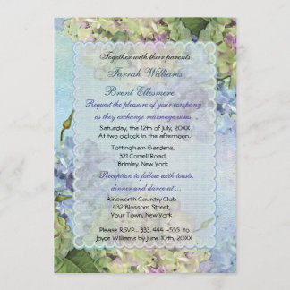 Watercolor Hydrangea Floral Wedding Invitation