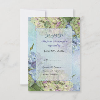 Watercolor Hydrangea Floral Wedding - RSVP Card