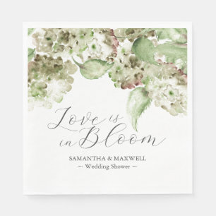 Watercolor Hydrangea Flowers Wedding Shower Napkin