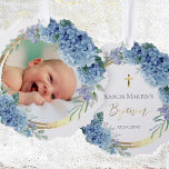 watercolor hydrangea frame Baptism card<br><div class="desc">Baptism paper ornament</div>