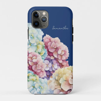 Watercolor Hydrangea Personalised Blue Case-Mate iPhone Case