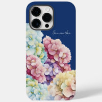 Watercolor Hydrangea Personalised Blue