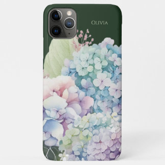 Watercolor Hydrangea Personalised Green Case-Mate iPhone Case