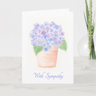 Watercolor Hydrangea Plant Floral SYMPATHY Card