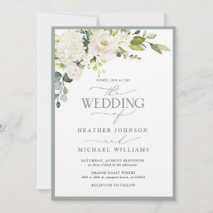 Watercolor Hydrangea Wedding Invitation