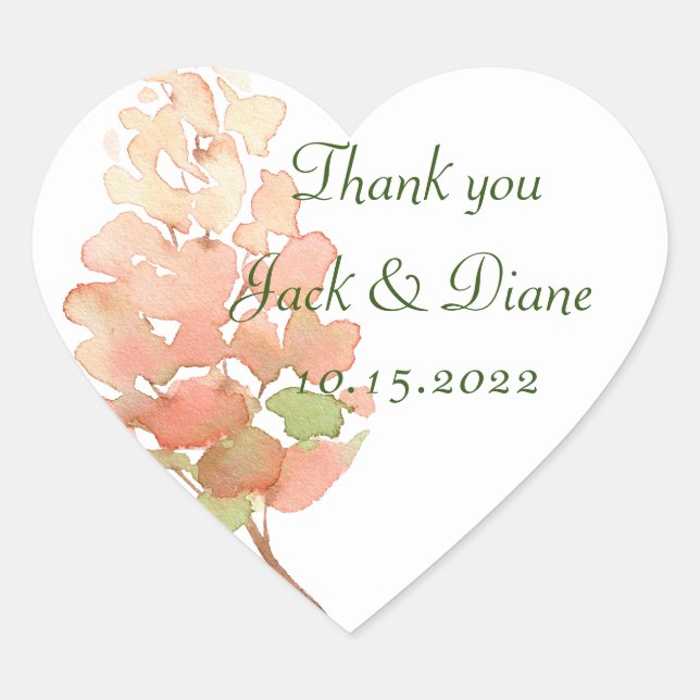 Watercolor Hydrangea Wedding Sticker (Front)