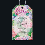 Watercolor Hydrangeas Floral Bridal Shower Gift Tags<br><div class="desc">Elegant watercolor painting of pink,  coral and blue hydrangeas and leaves,  these bridal shower favour gift tags are ready to personalise for any special occasion. Use the Customise Further feature to add or delete text,  align text,  change the font,  font colour and layout. MATCHING invitations available in our store.</div>