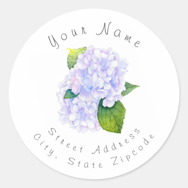 Watercolor Hydrangeas labels (Front)